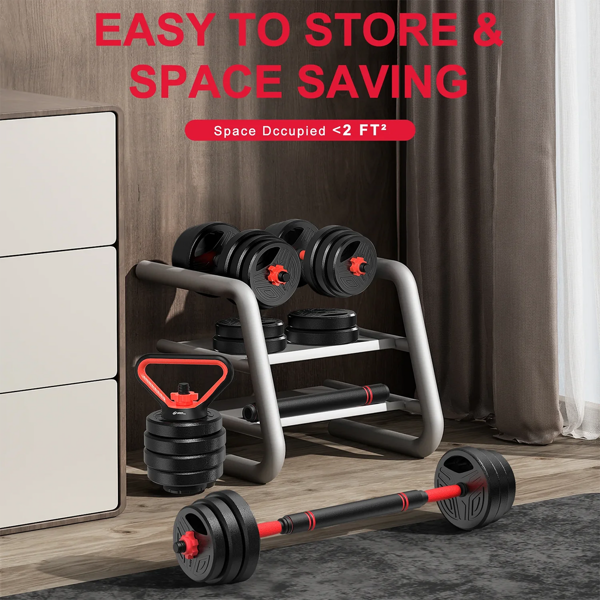 3-in-1 Adjustable Dumbbell Weight Set
