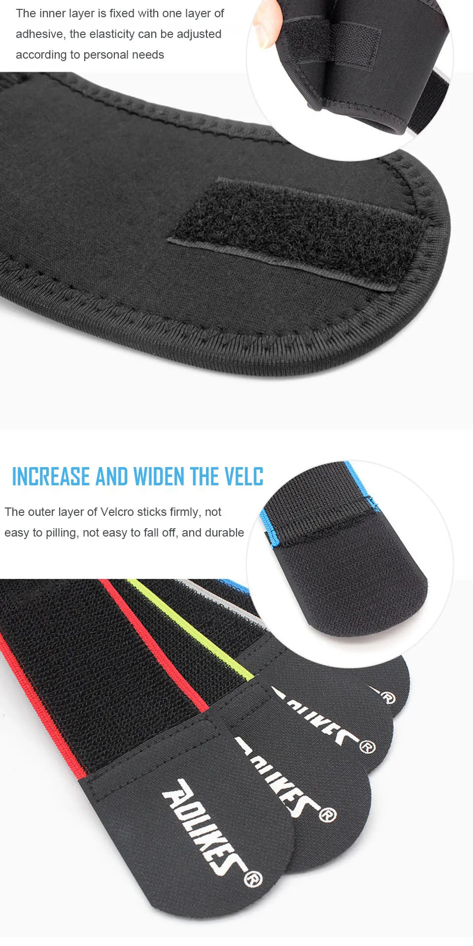 AOLIKES 1PCS Adjustable Sport Wristband Wrist Brace Wrap Bandage Support Band Gym Strap Safety sports wrist protector Hand Bands