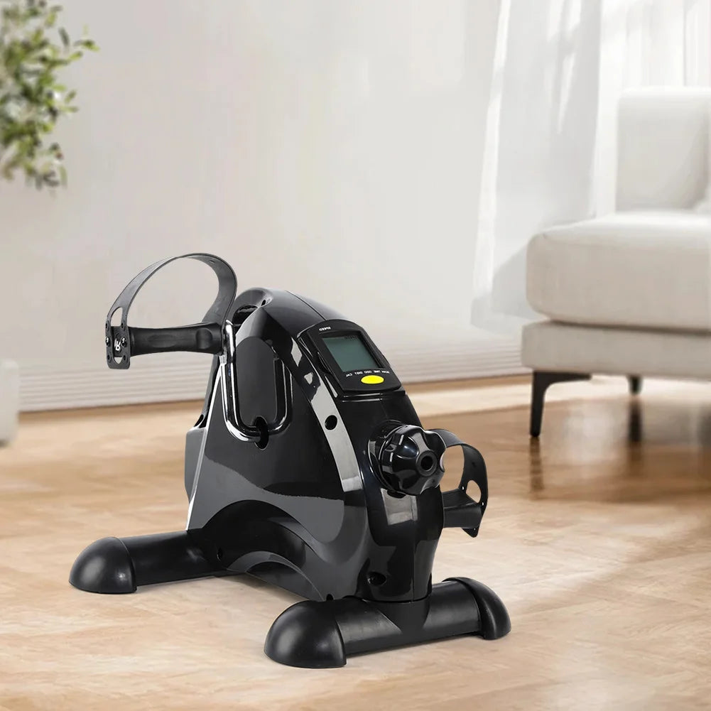 Mini Exercise Bike Arm and Leg Trainer Anti Slip Foot Pedal Exercise Machine Adjustable Under Desk Bike LCD Display for Seniors