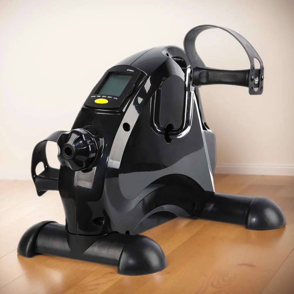 Mini Exercise Bike Arm and Leg Trainer Anti Slip Foot Pedal Exercise Machine Adjustable Under Desk Bike LCD Display for Seniors
