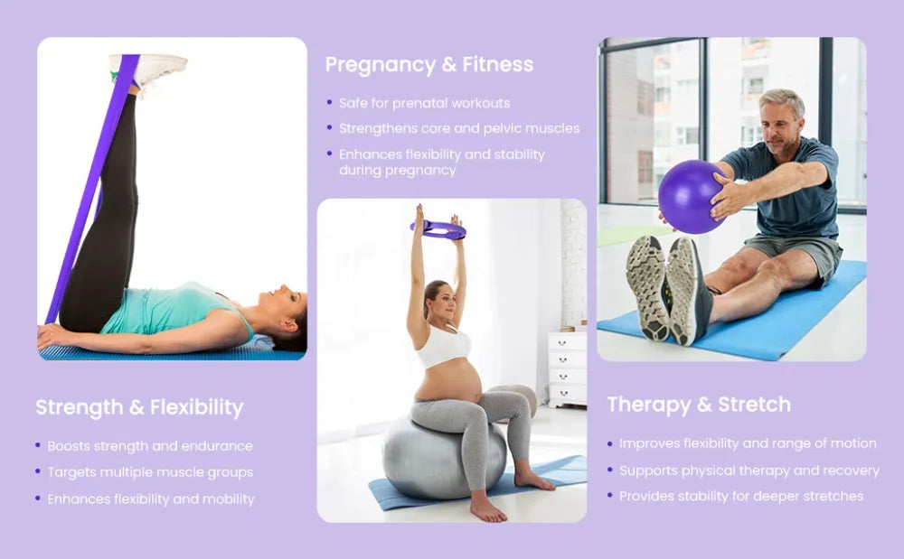 13Pcs/Set Portable Pilates Ball Set Body Shaping Professional Pilates Equipment Kit Improve Health Weight Loss Resistance Bands