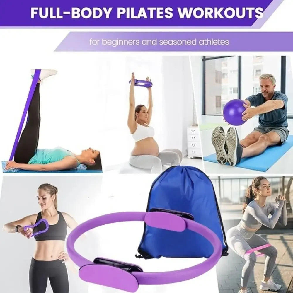 13Pcs/Set Portable Pilates Ball Set Body Shaping Professional Pilates Equipment Kit Improve Health Weight Loss Resistance Bands