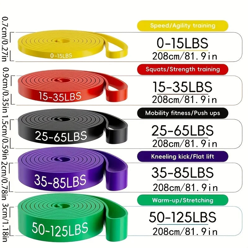 Resistance Bands Set Pull Straps Assistive Pull-Up Bands Exercise Straps Leg Exercise Bands for Gym Fitness Home Workout Equipme