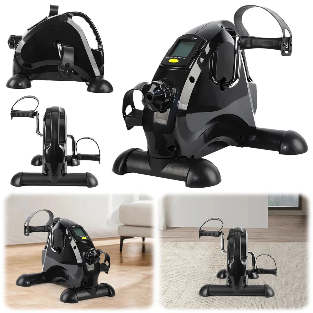 Mini Exercise Bike Arm and Leg Trainer Anti Slip Foot Pedal Exercise Machine Adjustable Under Desk Bike LCD Display for Seniors