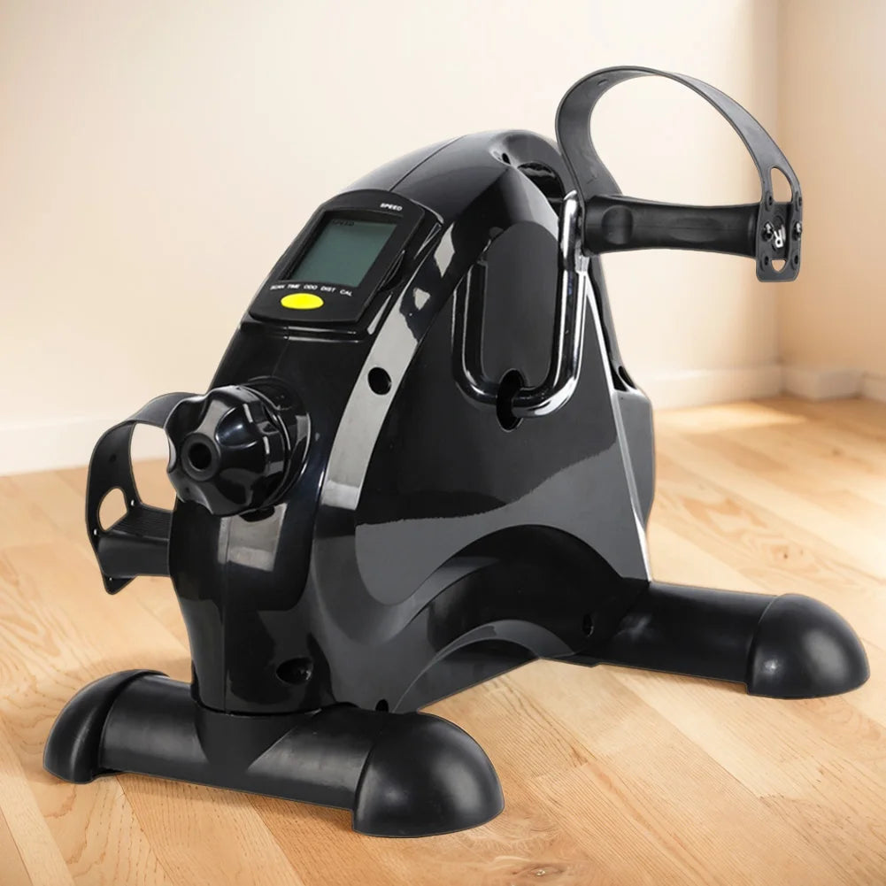Mini Exercise Bike Arm and Leg Trainer Anti Slip Foot Pedal Exercise Machine Adjustable Under Desk Bike LCD Display for Seniors