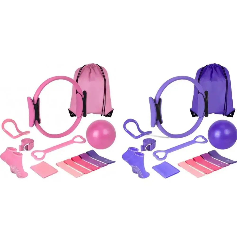 13Pcs/Set Portable Pilates Ball Set Body Shaping Professional Pilates Equipment Kit Improve Health Weight Loss Resistance Bands