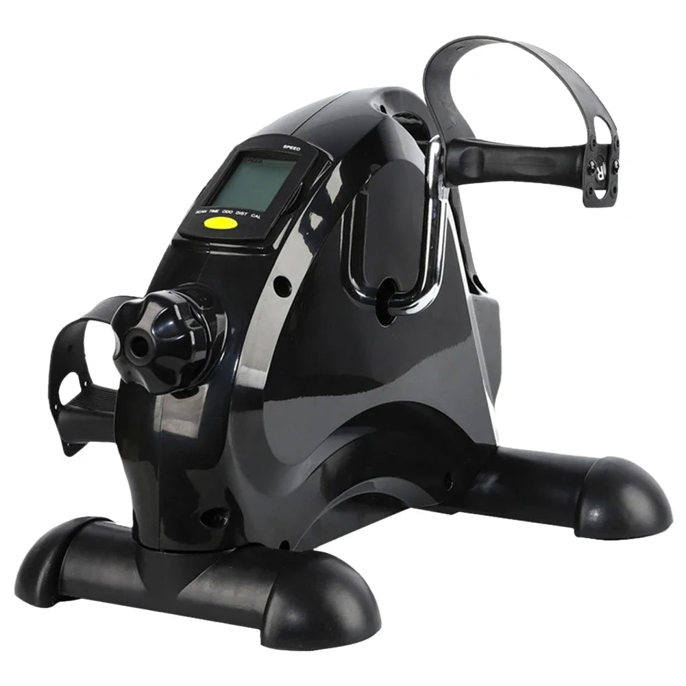 Mini Exercise Bike Arm and Leg Trainer Anti Slip Foot Pedal Exercise Machine Adjustable Under Desk Bike LCD Display for Seniors