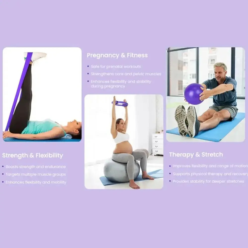 13Pcs/Set Portable Pilates Ball Set Body Shaping Professional Pilates Equipment Kit Improve Health Weight Loss Resistance Bands